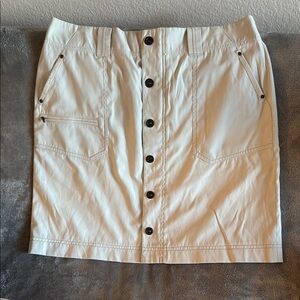 Women's Beige Button-Front Skirt